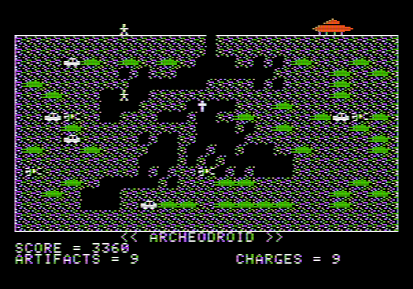 Archeodroid Apple II Screenshot: One man down...
