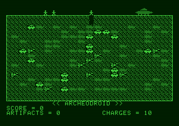 Archeodroid Apple II Screenshot: Game start.