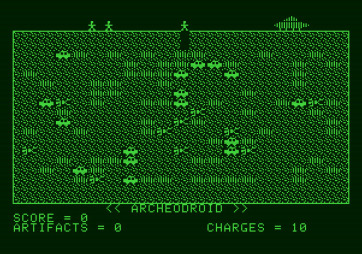 Archeodroid for Apple II - Game start.