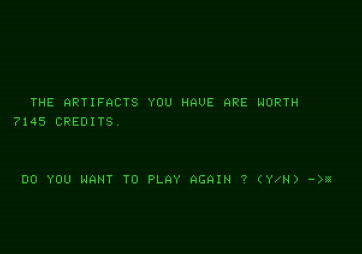 Archeodroid for Apple II - Game over.
