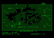 Archeodroid for Apple II - One man down with plenty more artifacts to collect still.