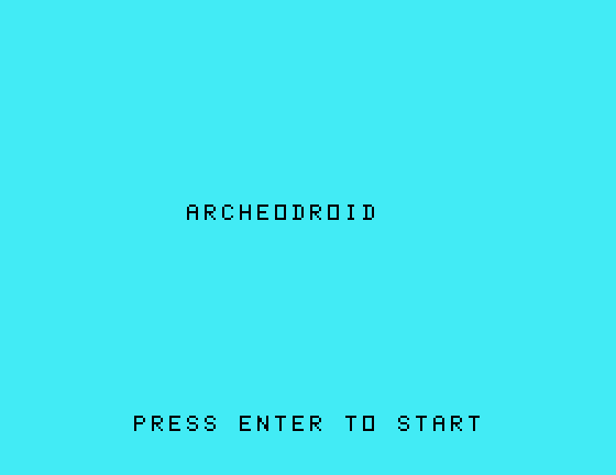 Archeodroid TI-99/4A Screenshot: Title screen.