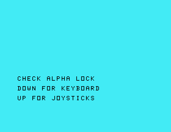 Archeodroid TI-99/4A Screenshot: You can play using the keyboard or joysticks.
