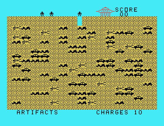 Archeodroid TI-99/4A Screenshot: Game start.