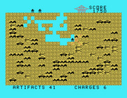 Archeodroid for TI-99/4A - Use charges to blast through the ground.