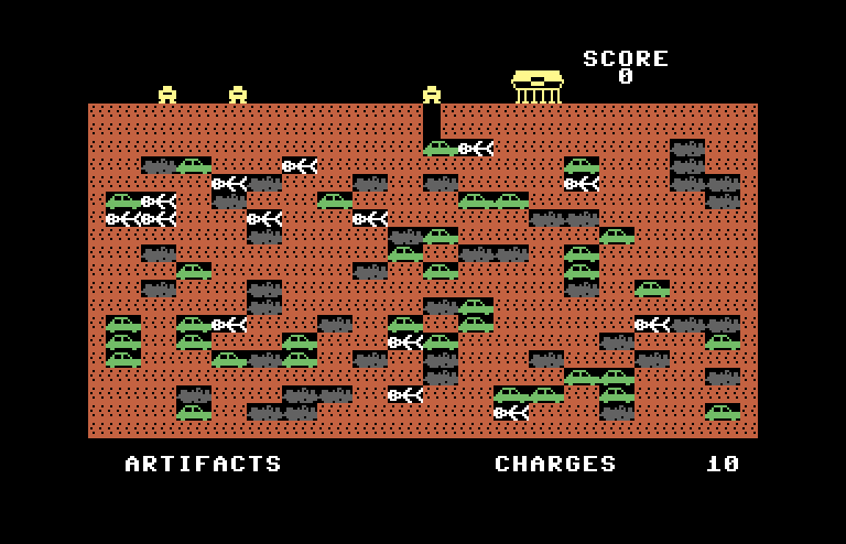 Archeodroid Commodore 64 Screenshot: Game start.