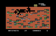 Archeodroid for Commodore 64 - I'm trapped! I'll need a charge to get back to the surface...