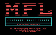 Armchair Quarterback for IBM PC/Compatibles - Title screen.