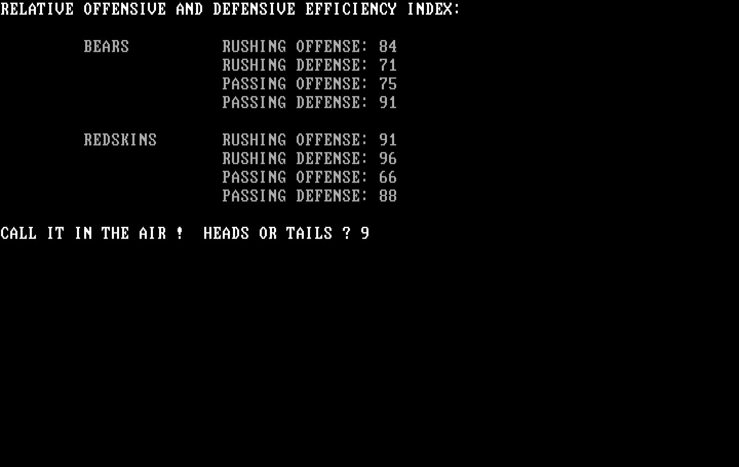 Armchair Quarterback IBM PC/Compatibles Screenshot: Calling the coin toss...
