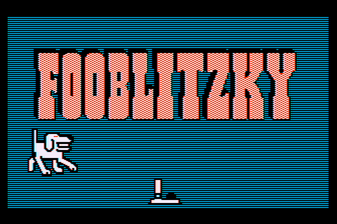 Fooblitzky Atari 8-bit Screenshot: Title screen.