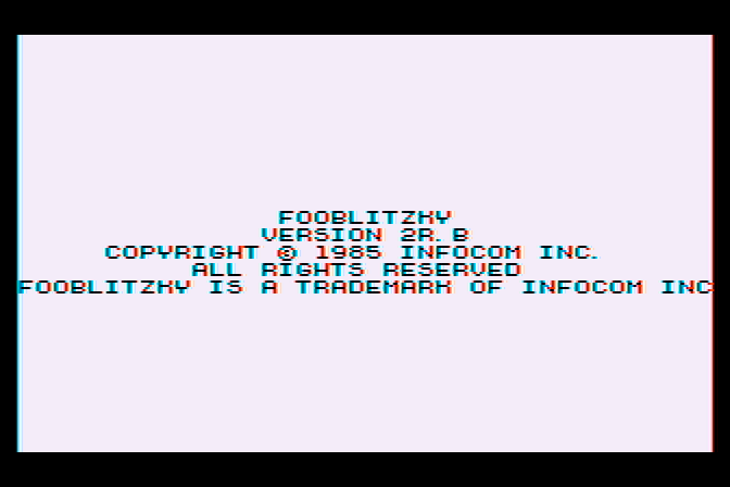 Fooblitzky Atari 8-bit Screenshot: Loading screen.