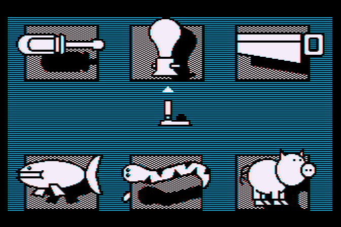 Fooblitzky Atari 8-bit Screenshot: One of the menus when starting out...