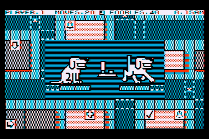 Fooblitzky Atari 8-bit Screenshot: Choose an action...