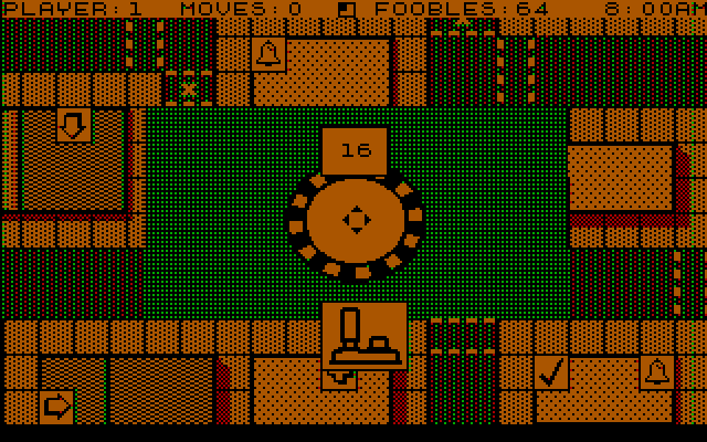 Fooblitzky IBM PC/Compatibles Screenshot: Spinning the wheel...