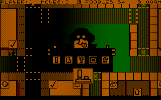Fooblitzky IBM PC/Compatibles Screenshot: This shady character has a few options to choose from...