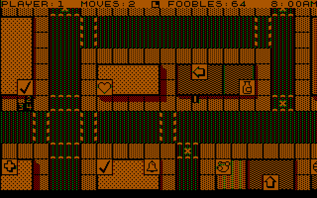 Fooblitzky IBM PC/Compatibles Screenshot: Moving on the board...
