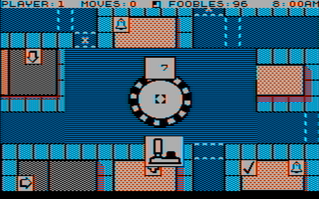 Fooblitzky IBM PC/Compatibles Screenshot: Spinning the wheel...