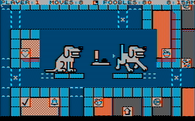 Fooblitzky IBM PC/Compatibles Screenshot: Do you want to risk crossing the road when there is traffic?