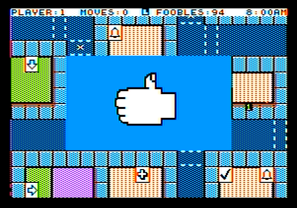 Fooblitzky Apple II Screenshot: Good choice!