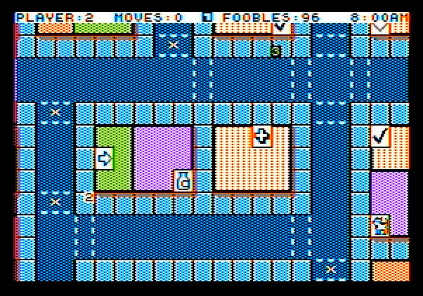 Fooblitzky Apple II Screenshot: Another section of the board...