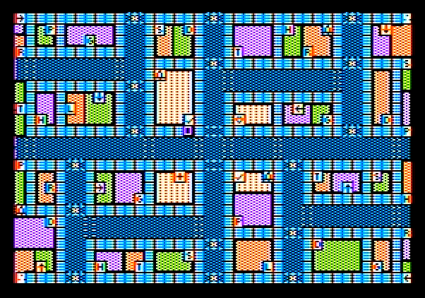 Fooblitzky Apple II Screenshot: Zoom out to view the entire game board.