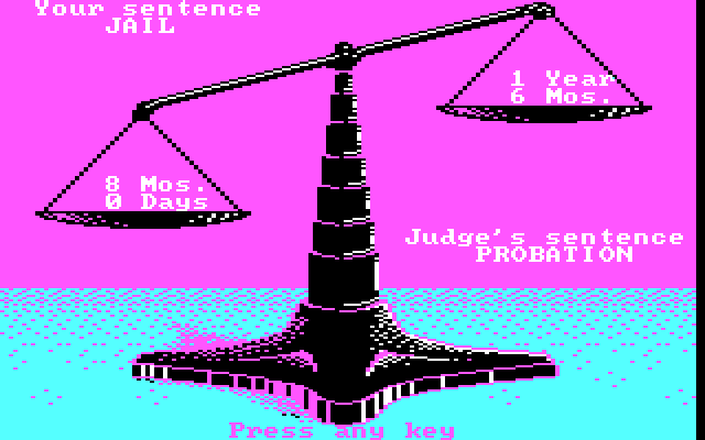 Crime and Punishment IBM PC/Compatibles Screenshot: I was pretty far off base this time!