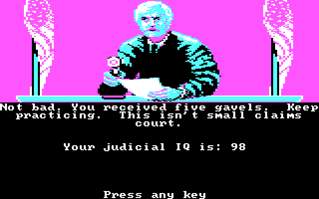 Crime and Punishment IBM PC/Compatibles Screenshot: Results weren't too bad!