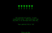Crime and Punishment for IBM PC/Compatibles - I received six gavels, not a bad score!