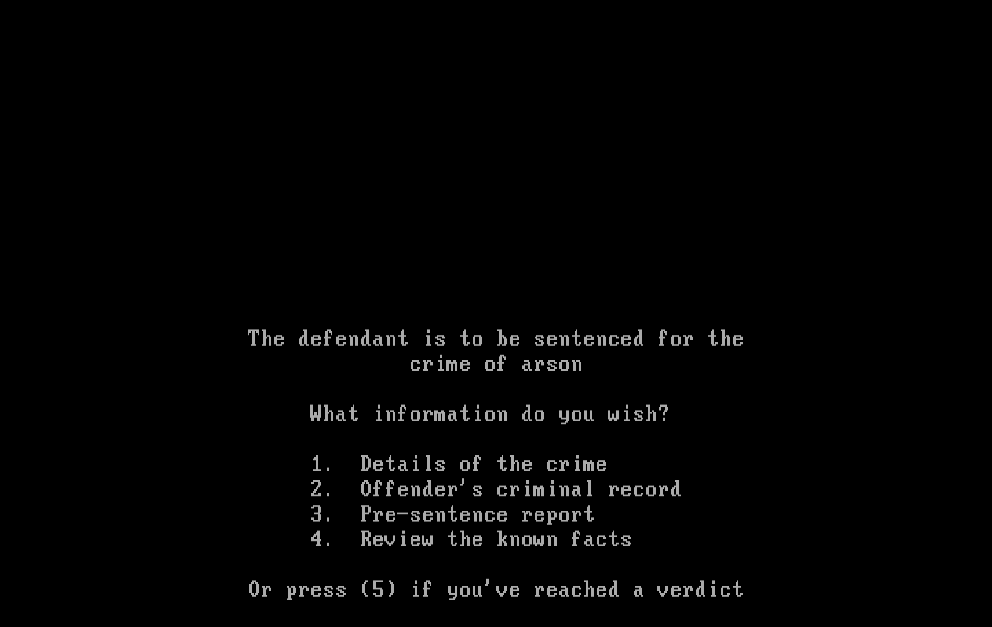 Crime and Punishment IBM PC/Compatibles Screenshot: Here's my first case...