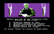 Crime and Punishment for Commodore 64 - Choose a category of information to learn...