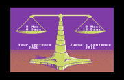 Crime and Punishment for Commodore 64 - My sentence was just 18 days off from the judge's sentence! Pretty close...