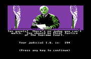 Crime and Punishment for Commodore 64 - I'm awarded ten gavels for my accuracy.