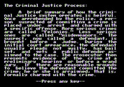 Crime and Punishment for Apple II - About the criminal justice process...