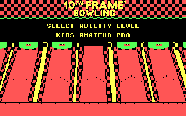 10th Frame IBM PC/Compatibles Screenshot: There are three skill levels to choose from.