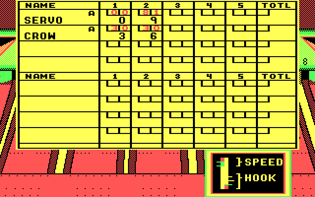 10th Frame IBM PC/Compatibles Screenshot: Here are the scores so far.