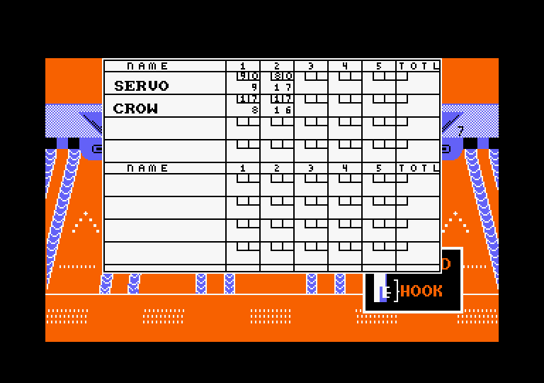 10th Frame Amstrad CPC Screenshot: The scores so far...