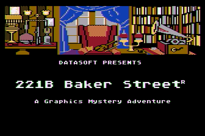 221 B Baker St. Atari 8-bit Screenshot: Title screen.