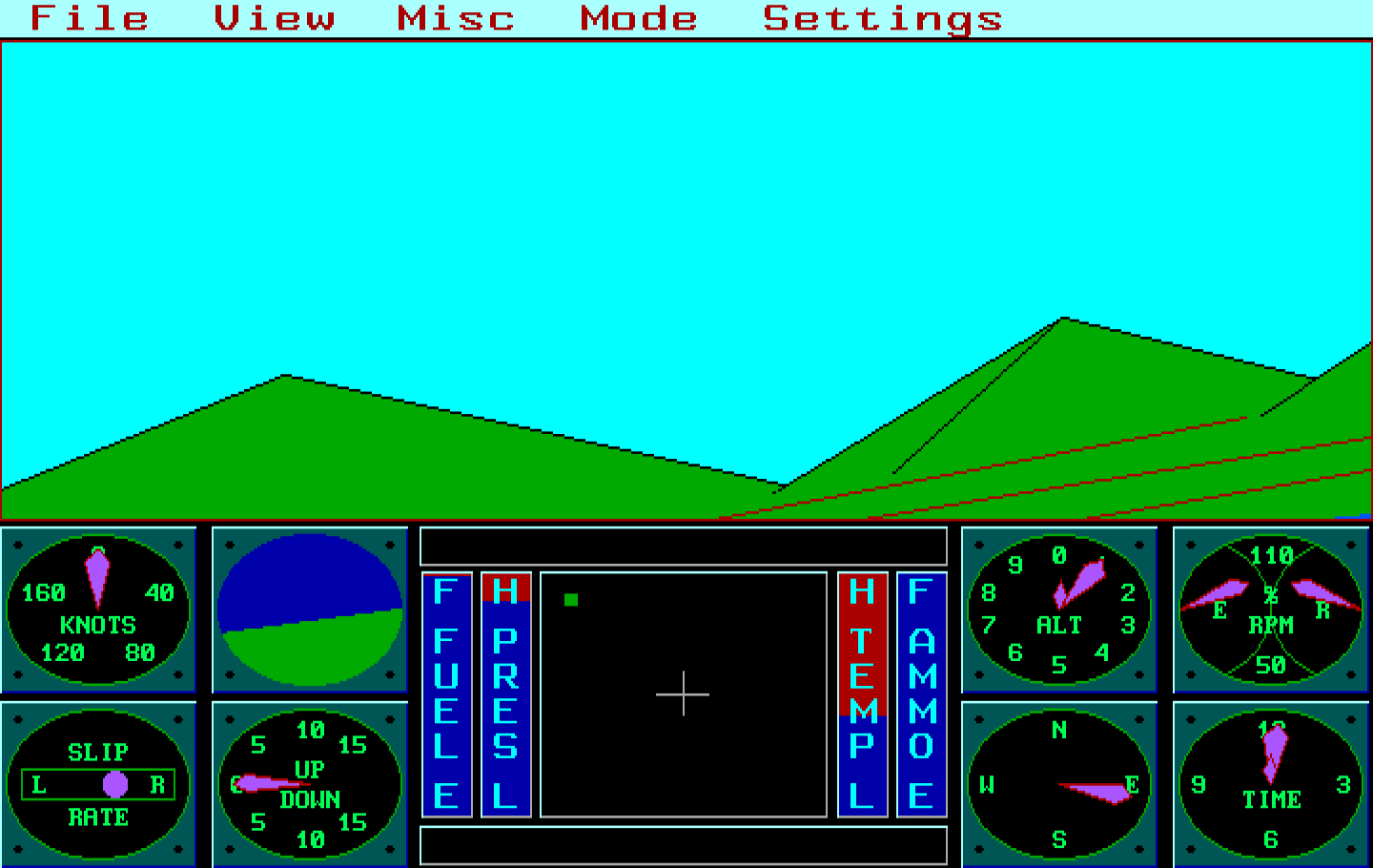 Sierra's 3-D Helicopter Simulator IBM PC/Compatibles Screenshot: I'm just flying around a bit...