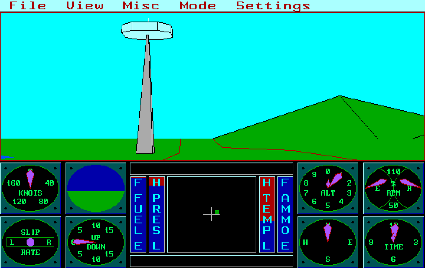 Sierra's 3-D Helicopter Simulator IBM PC/Compatibles Screenshot: Game start.