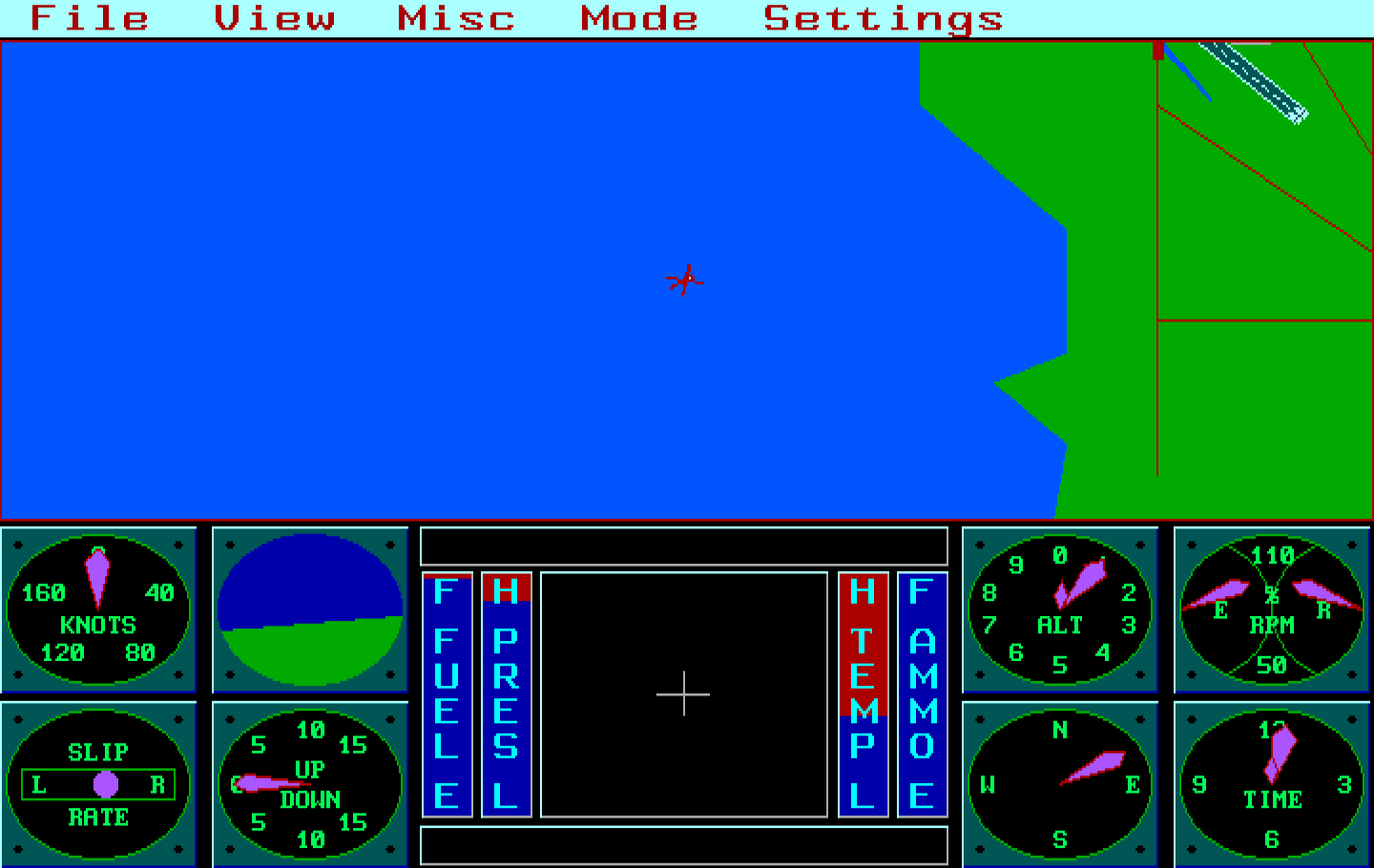 Sierra's 3-D Helicopter Simulator IBM PC/Compatibles Screenshot: Here's the radar view...