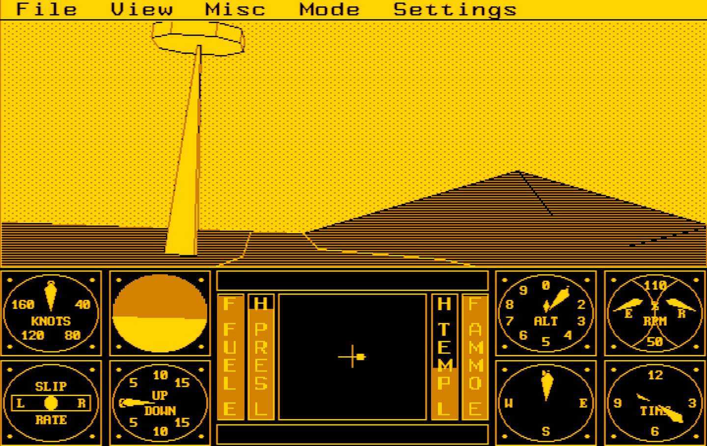 Sierra's 3-D Helicopter Simulator IBM PC/Compatibles Screenshot: Game start.