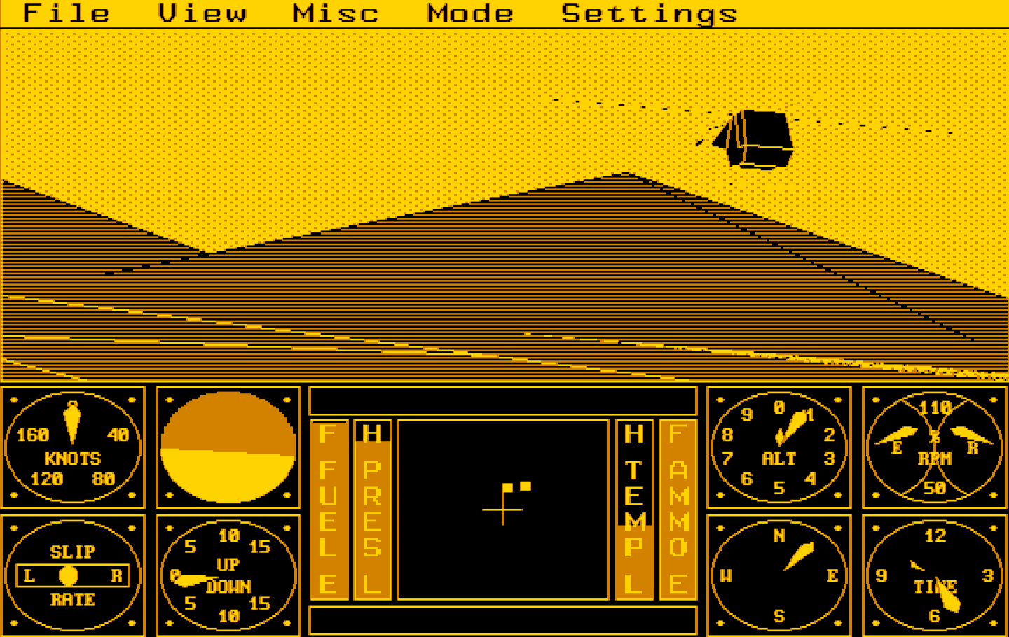 Sierra's 3-D Helicopter Simulator IBM PC/Compatibles Screenshot: Starting in combat mode.