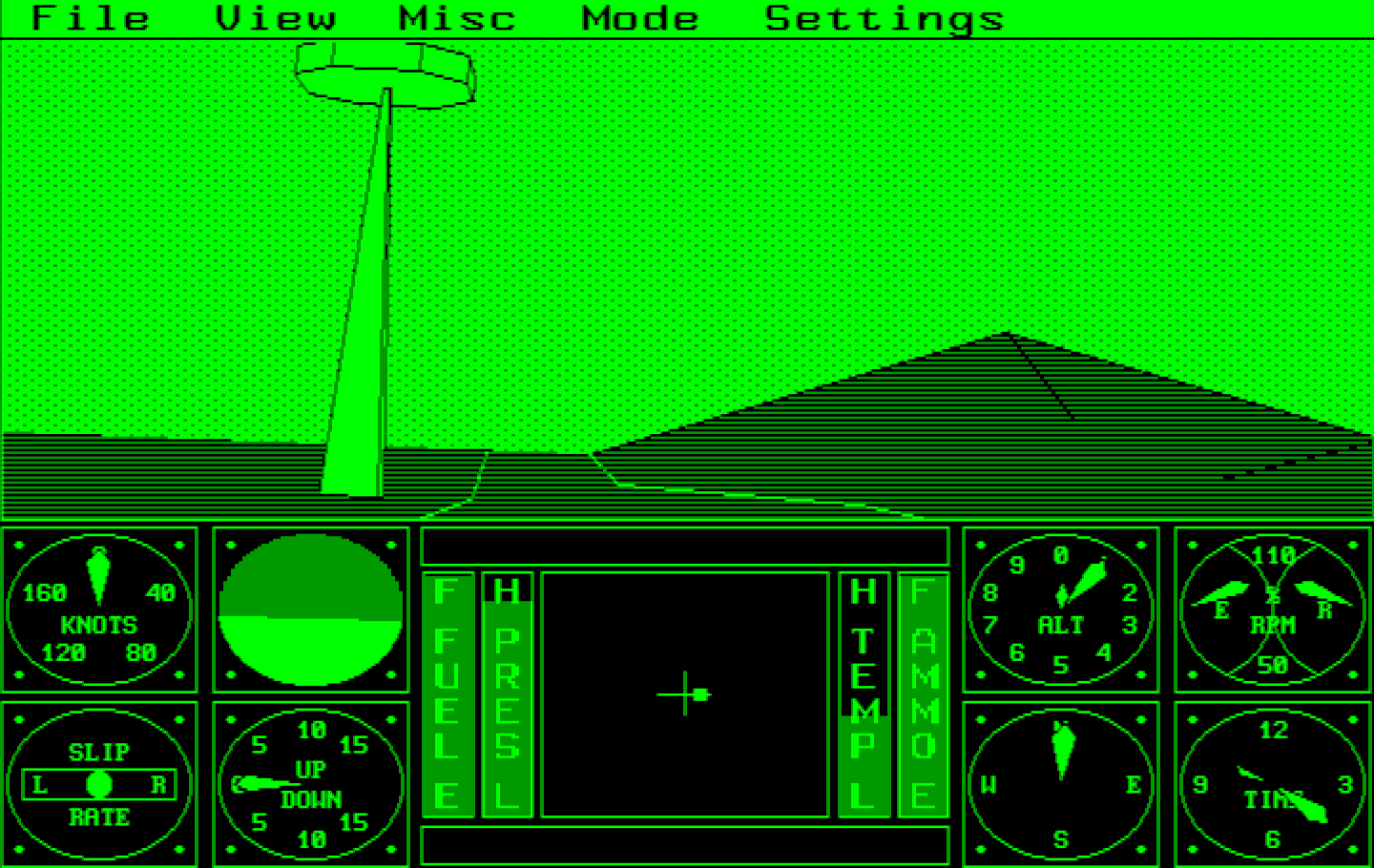 Sierra's 3-D Helicopter Simulator IBM PC/Compatibles Screenshot: Game start.