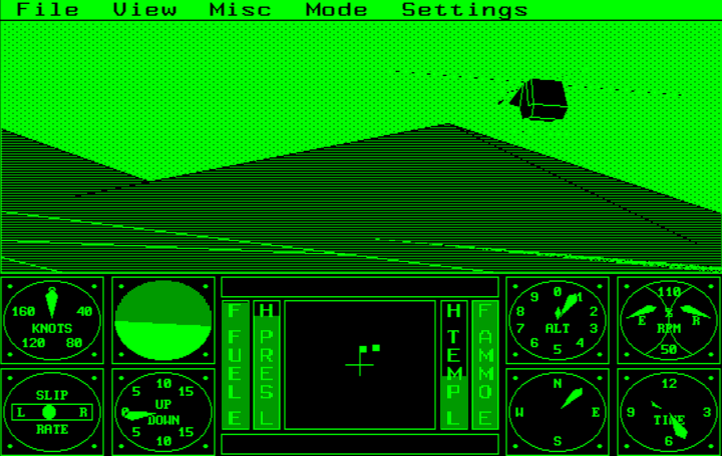 Sierra's 3-D Helicopter Simulator IBM PC/Compatibles Screenshot: Starting in combat mode.