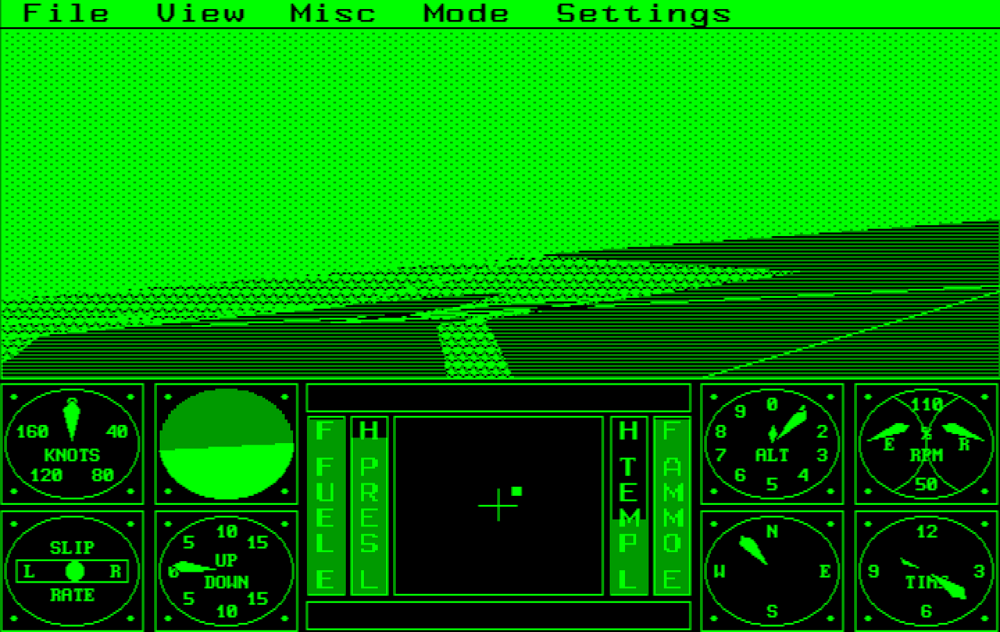 Sierra's 3-D Helicopter Simulator IBM PC/Compatibles Screenshot: Flying around for some practice...