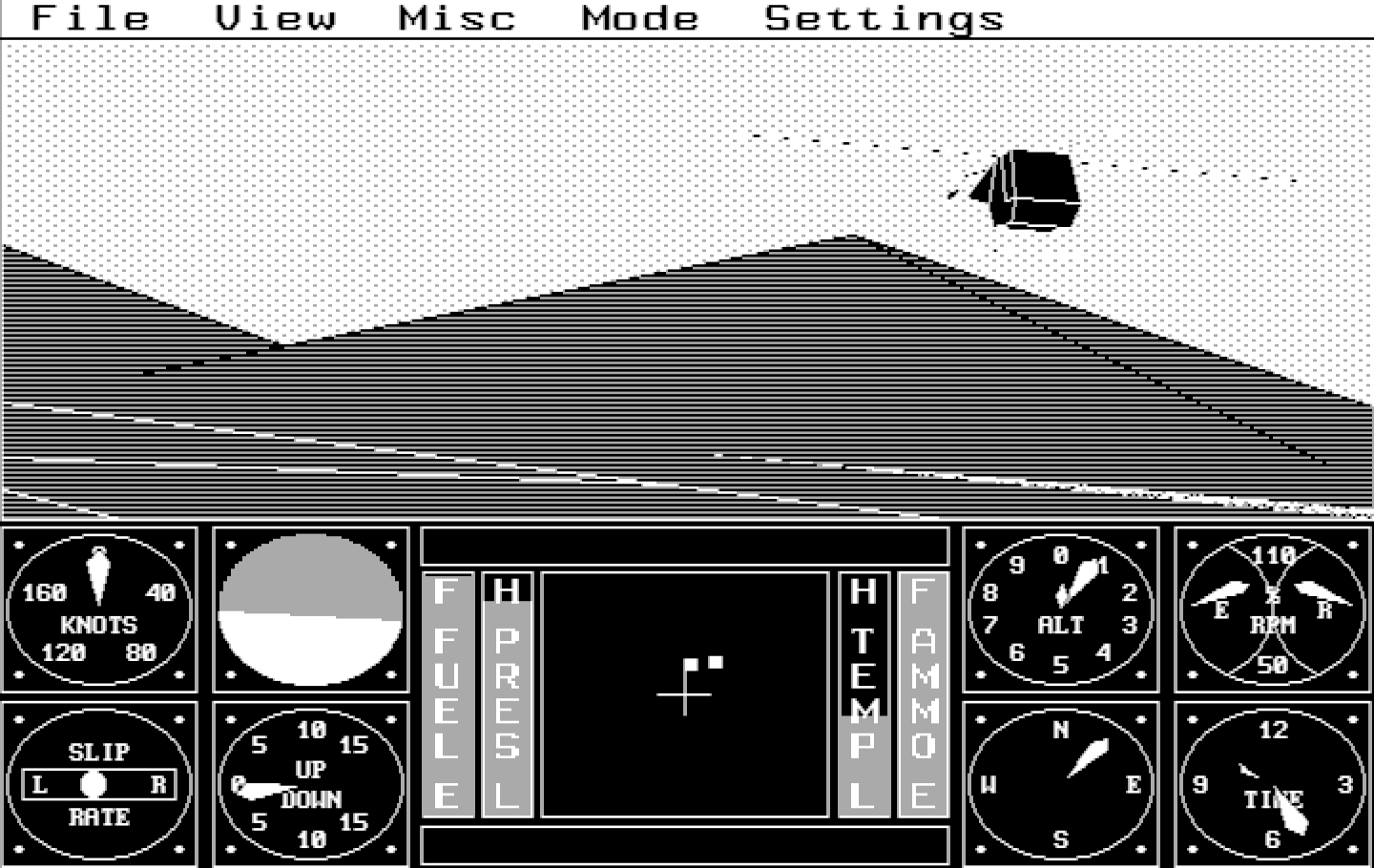 Sierra's 3-D Helicopter Simulator IBM PC/Compatibles Screenshot: Starting in combat mode.