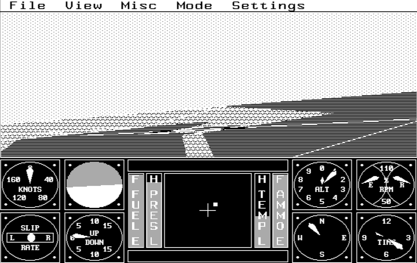 Sierra's 3-D Helicopter Simulator IBM PC/Compatibles Screenshot: Flying around for some practice...