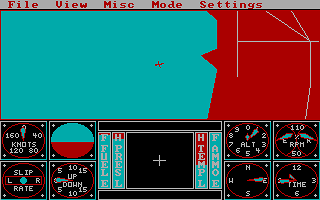 Sierra's 3-D Helicopter Simulator IBM PC/Compatibles Screenshot: Radar view.