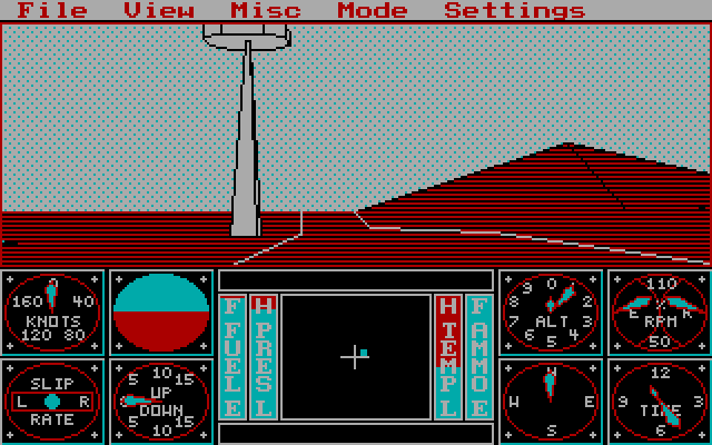 Sierra's 3-D Helicopter Simulator IBM PC/Compatibles Screenshot: Game start.