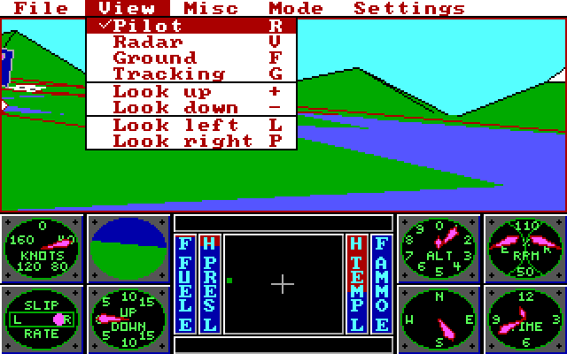 Sierra's 3-D Helicopter Simulator IBM PC/Compatibles Screenshot: There are several view options available.